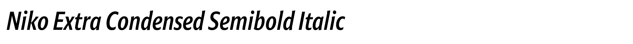 Niko Extra Condensed Semibold Italic image